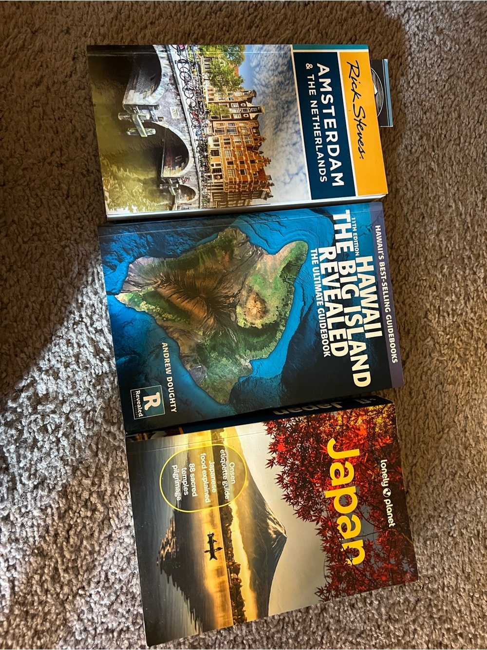 Travel Guidebooks, Hawaii Big Island Revealed, Japan, Amsterdam (Rick Steve’s)